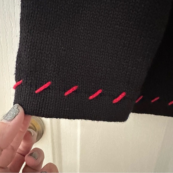 Vintage 90s Basic Editions Embroidered Christmas Novelty Sweater  Medium - Picture 3 of 13